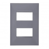 Placa 2 Postos 4X2 Pial Plus - Cinza#SIMONLEX#