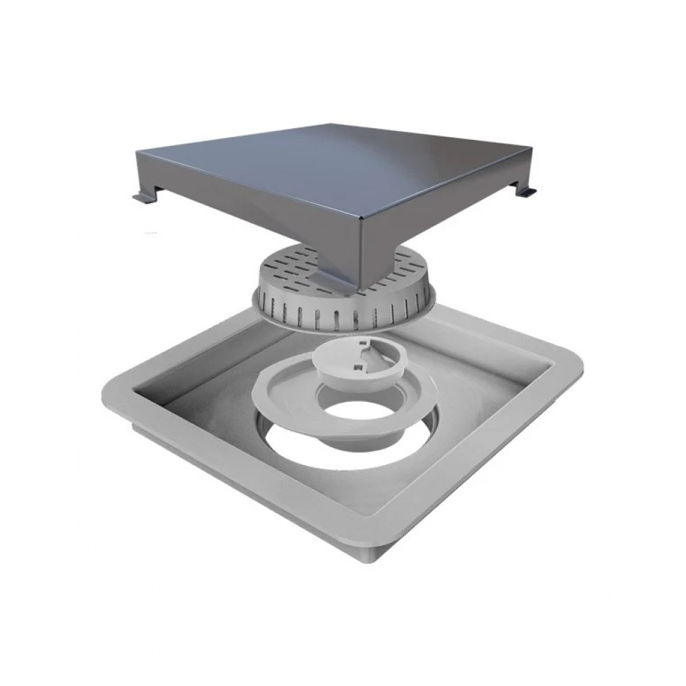 Ralo Linear 15X15 cm Square Tampa Inox#SIMONLEX#