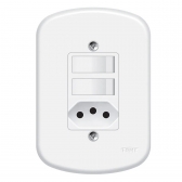 Fame Blanc Interruptor 2S Paralelo C/ Tomada 2P+T Padrão Brasileiro 10A#SIMONLEX#