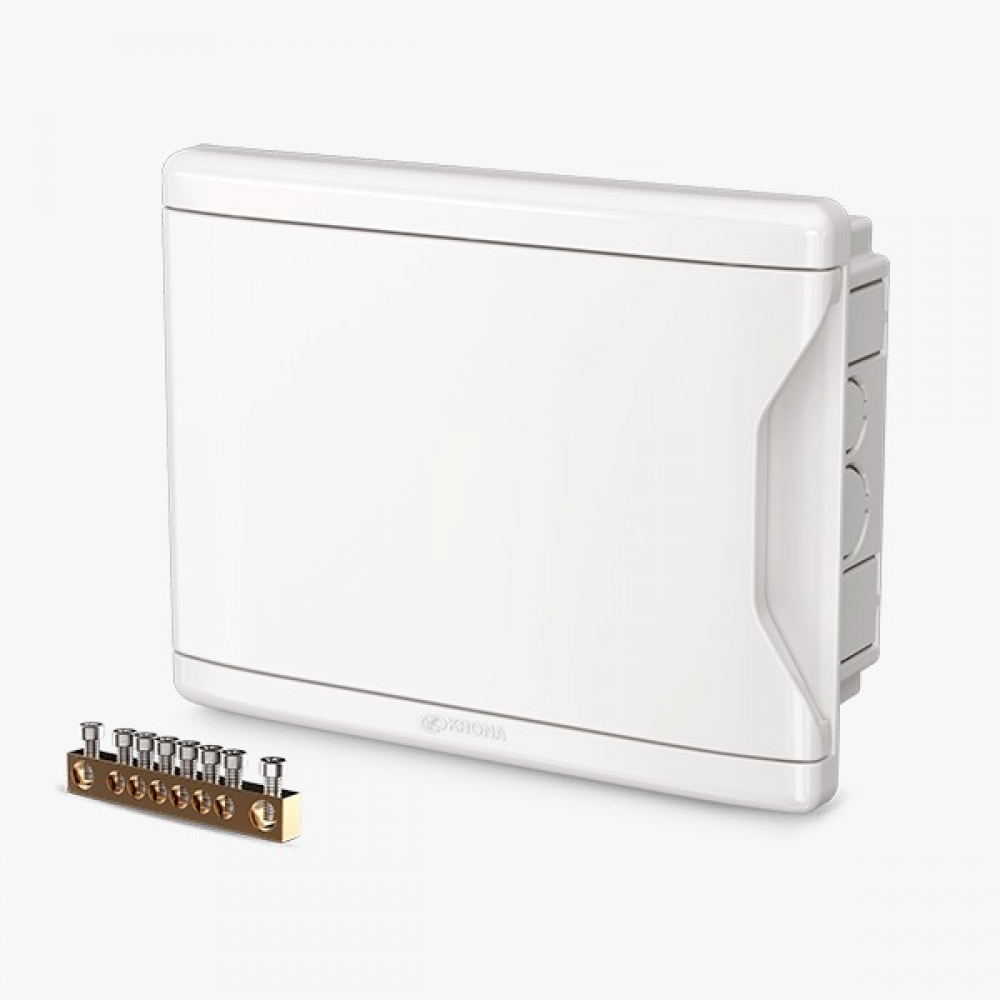 Quadro de Distribuição de Pvc Embutir Branco 6/8 Disjuntores Com Barramento - Krona#SIMONLEX#