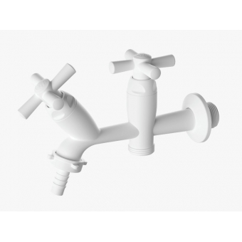 Torneira Para Tanque/Máquina Cross Branca 1/2 - 3/4 10cm - Tigre#SIMONLEX#