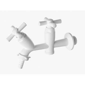 Torneira Para Tanque/Máquina Cross Branca 1/2 - 3/4 10cm - Tigre#SIMONLEX#