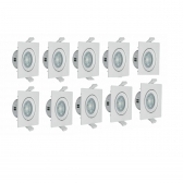 Kit Spot LED Quadrado 4W 6500K Branco AUTOVOLT C/10Uni – Pop - G-Light#SIMONLEX#