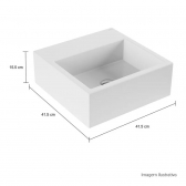 Cuba De Apoio Quadrada Branco Gelo 41cm Com Mesa L 73 - Deca#SIM#