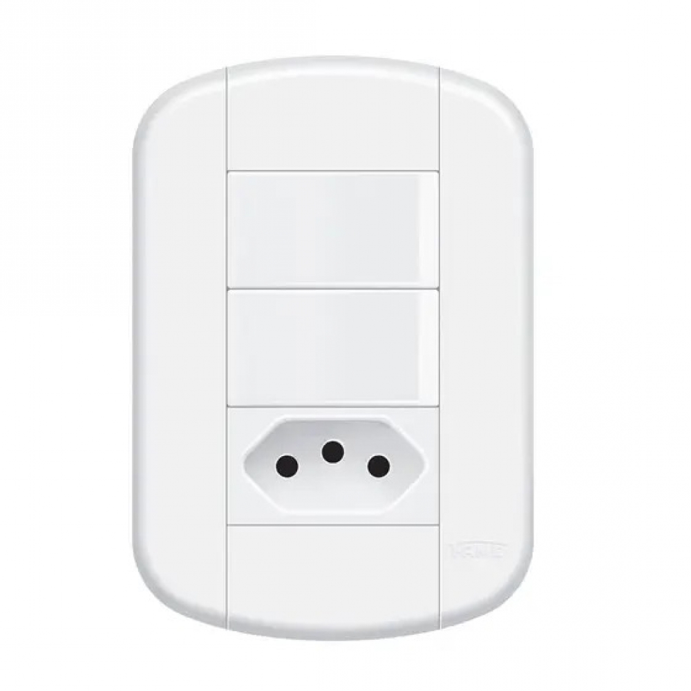 Fame Blancc+ 2 Interruptor Simples E Tomadas Padrão 2PT 10A#SIMONLEX#