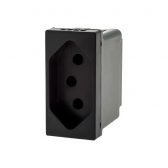 Módulo Tomada 2P+T 20A Pial Plus - Preto#SIMONLEX#