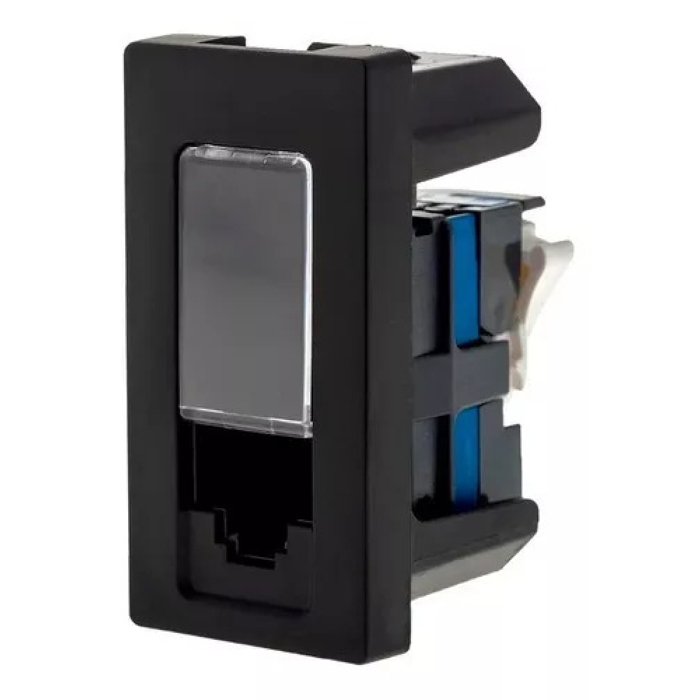 Módulo Tomada RJ45 Pial Plus - Preto#SIMONLEX#