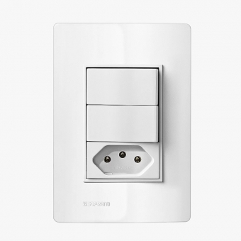 Revita Interruptor 2S Simples + 1 Tomada 2P+T 10A BR - Soprano#SIMONLEX#