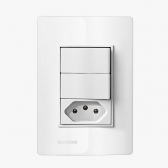 Revita Interruptor 2S Simples + 1 Tomada 2P+T 10A BR - Soprano#SIMONLEX#