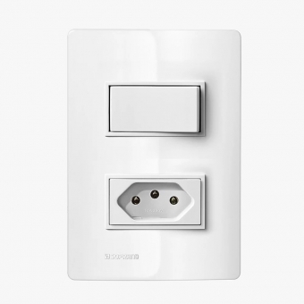 Revita Interruptor 1S Simples + 1 Tomada 2P+T 10A BR - Soprano#SIMONLEX#