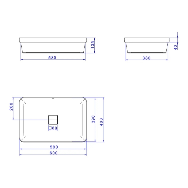 Cuba Slim De Sobrepor Retangular 60cm Branco - Deca#SIM#