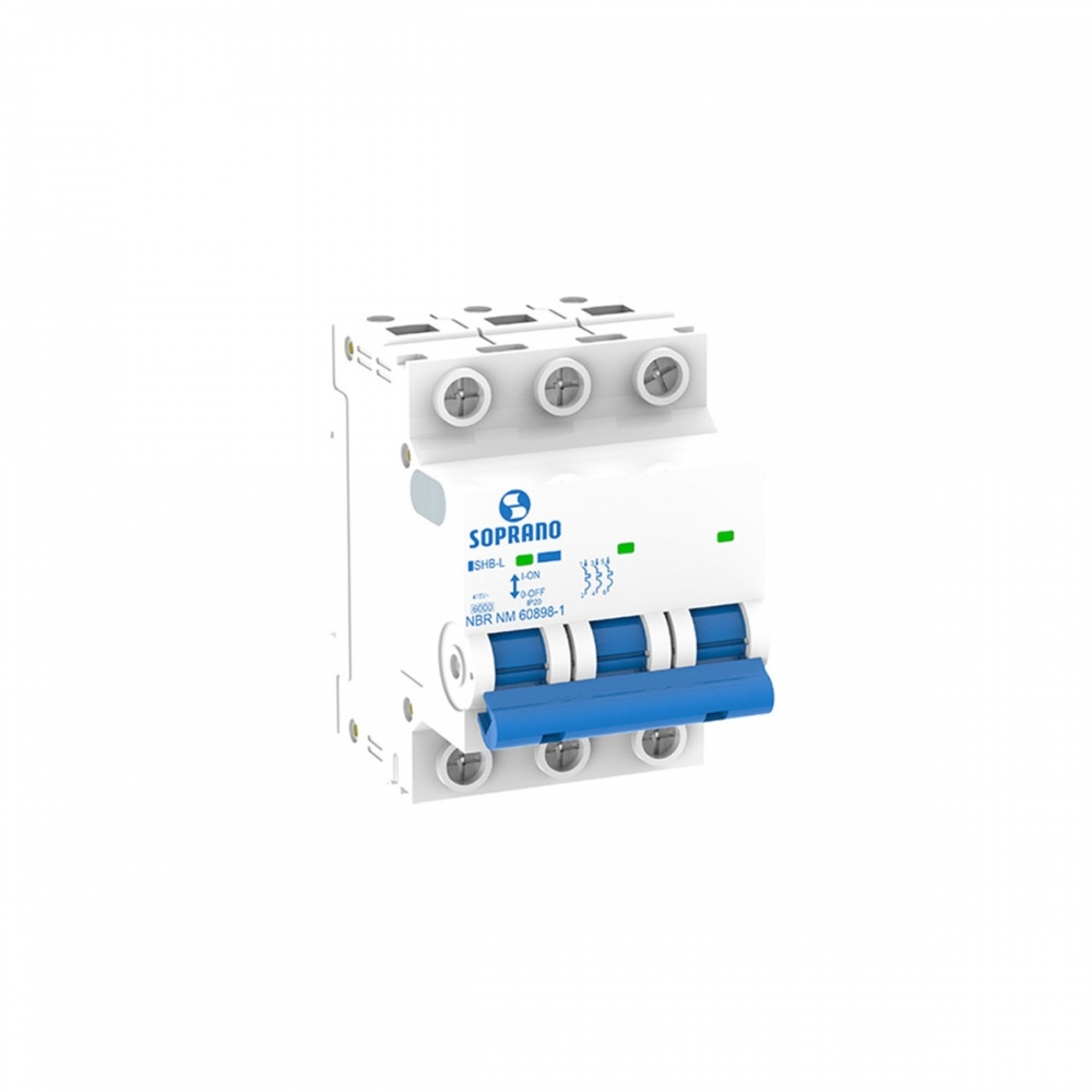 Disjuntor Tripolar 20A Din C 3kA Shb3 - Soprano#SIMONLEX#