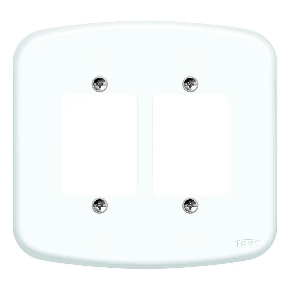 Fame Blanc Placa 4X4 2 Furos 6 Postos#SIMONLEX#