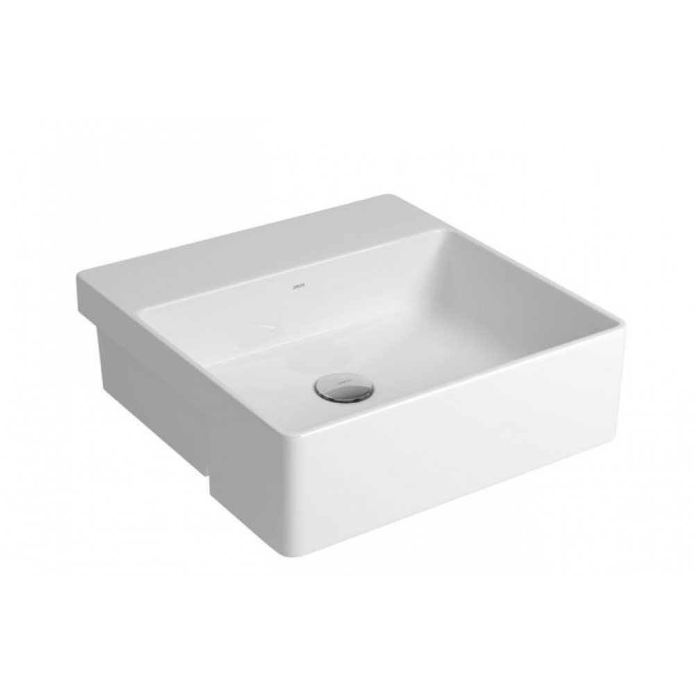 Deca Cuba De Apoio Quadrada Semi Encaixe Com Mesa Branco L 830#SIM#