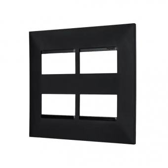 Placa 4X4 2+2 Postos Separados Sem Suporte Pial Plus - Preto#SIMONLEX#