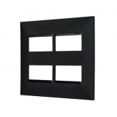 Placa 4X4 2+2 Postos Separados Sem Suporte Pial Plus - Preto#SIMONLEX#