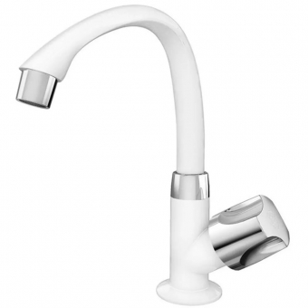 Torneira Lavatório Mesa Alta Móvel Orbe Branca/Cromada 1/2 - Tigre#SIMONLEX#