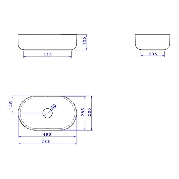 Cuba Oval De Apoio 50cm Slim - Cinza Antracite - Deca#SIM#