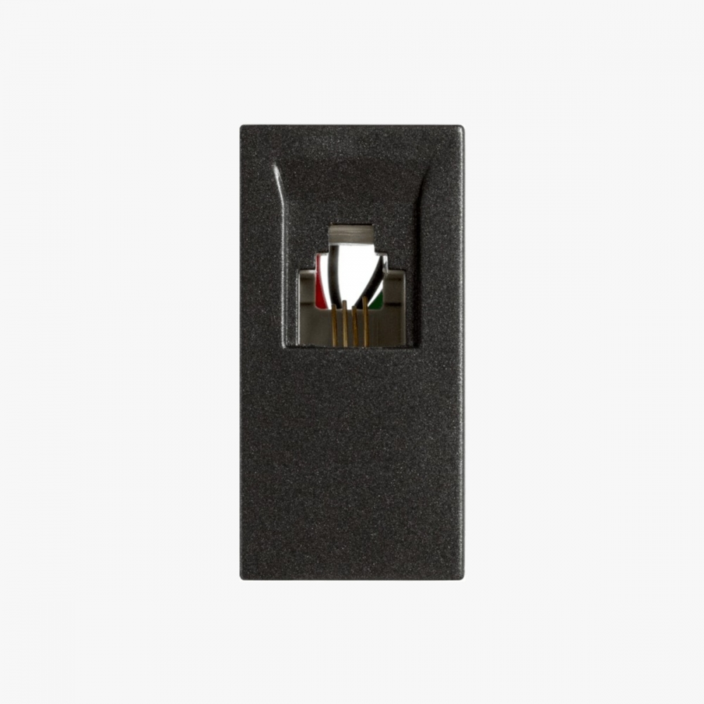 Modulo Tomada RJ11 Carbono Metalico Delta - Soprano#SIMONLEX#