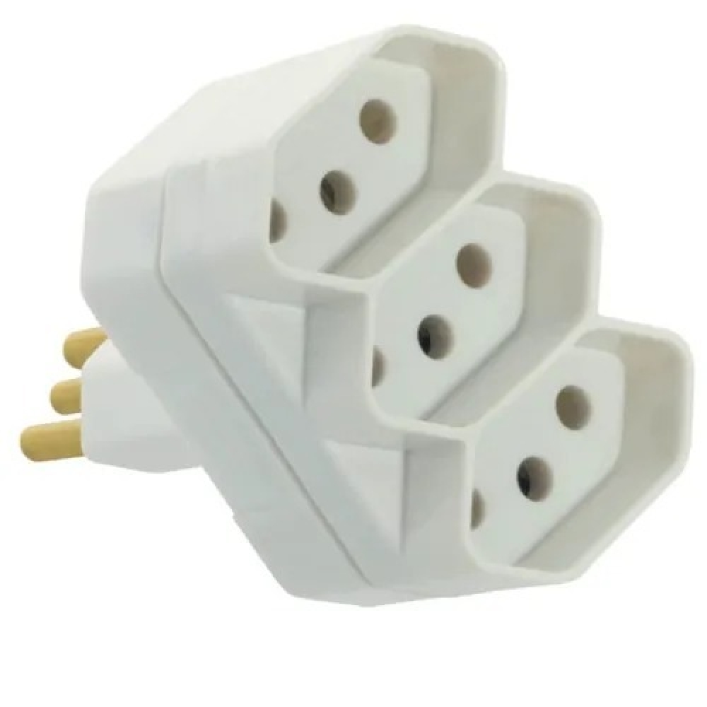 Plugue Adaptador 3 Saidas Padrão Brasileiro 2P+T 20A - Fame#SIMONLEX#