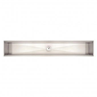 Canal Organizador em Aço Inox para Sobrepor com Acabamento Scotch Brite 105x18cm#SIM#