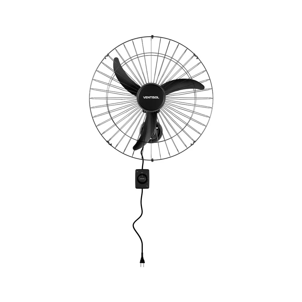 Ventilador Osc Parede 60cm new Aco 220v Preto - Ventisol#SIMONLEX#