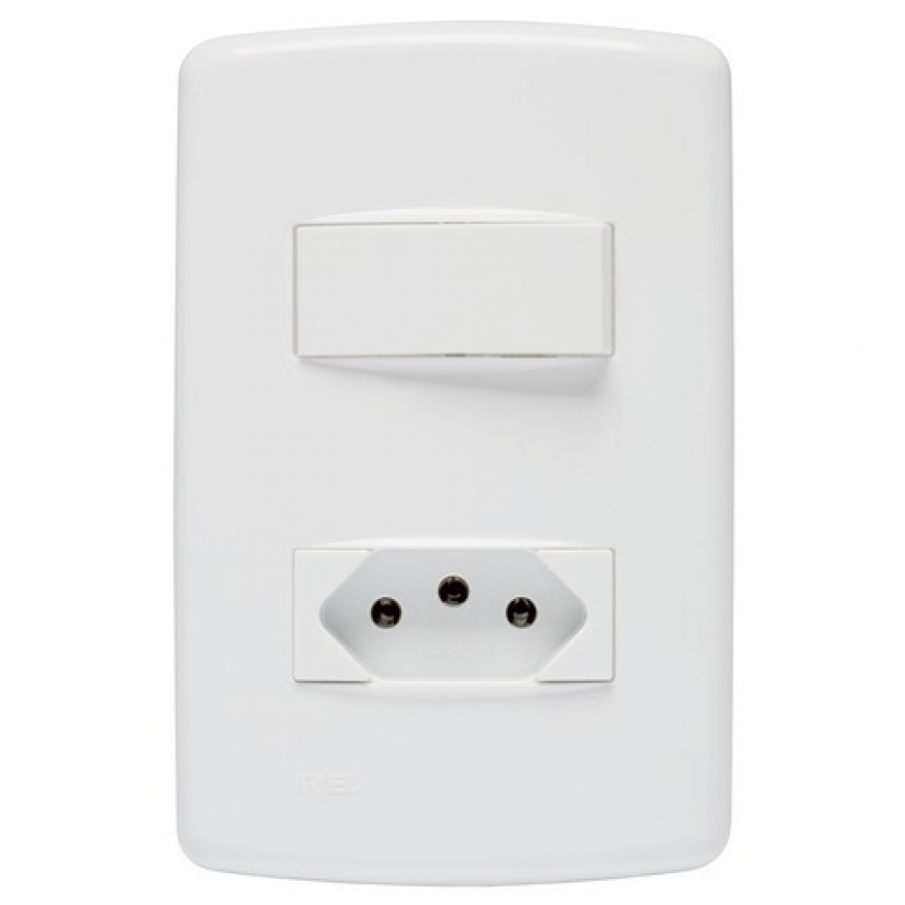 Duale Interruptor 1S Paralelo + 1 Tomada 2P+T 10A - Soprano#SIMONLEX#