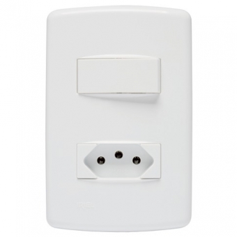 Duale Interruptor 1S Paralelo + 1 Tomada 2P+T 10A - Soprano#SIMONLEX#