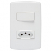 Duale Interruptor 1S Paralelo + 1 Tomada 2P+T 10A - Soprano#SIMONLEX#