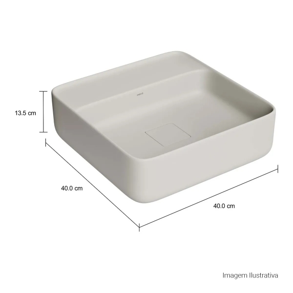 Cuba Quadrada De Apoio Com Mesa 40cm Slim - Barbante - Deca#SIM#
