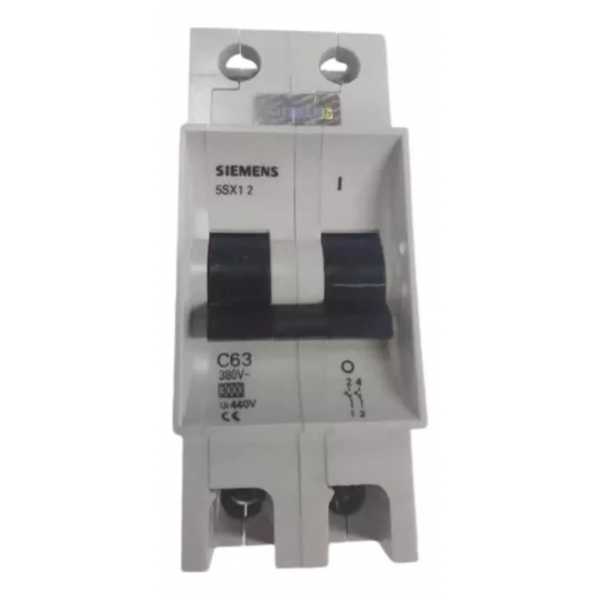 Disjuntor Din C Bipolar 63A 5SX1 - Siemens#SIMONLEX#