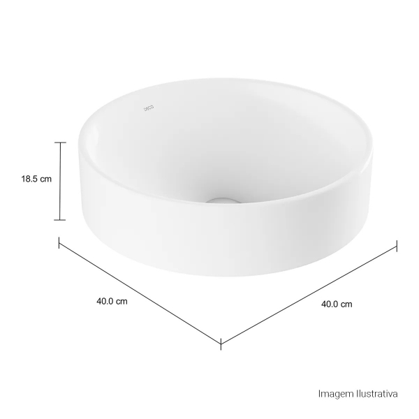 Cuba De Sobrepor Redonda 400mm Branco - Deca#SIM#