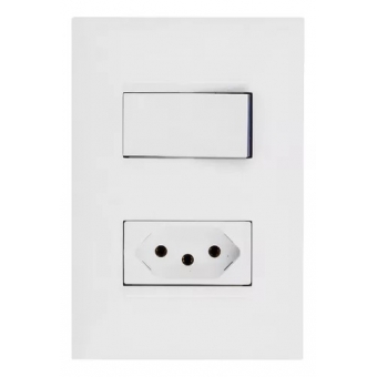 Conjunto Interruptor Simples+Tomada 2P+T 10A Pial Plus - Legrand#SIMONLEX#