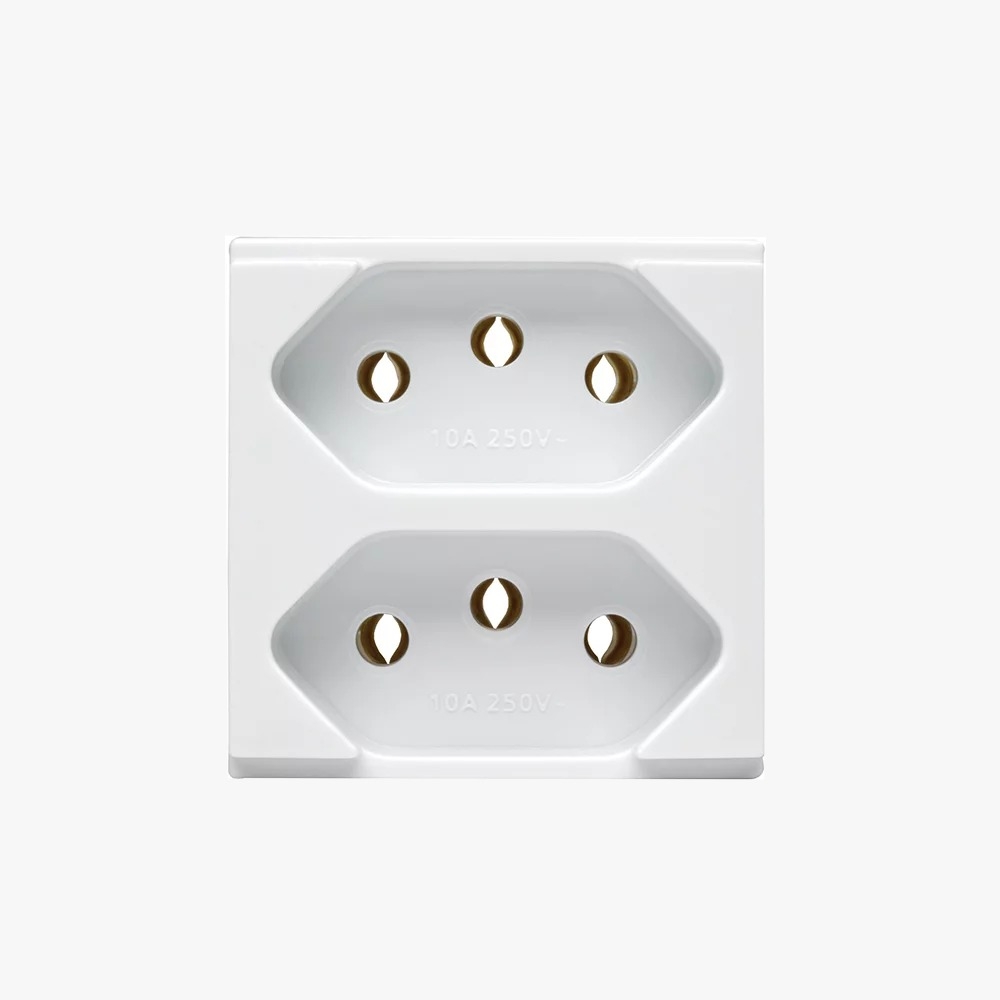 Duale Módulo Tomada Duplex 2P+T 10A - Soprano#SIMONLEX#