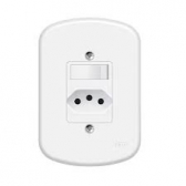 Fame Blanc Inter 1S Paralelo C/ Tomada 2P+T Padrão Branco 10A#SIMONLEX#