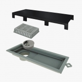 Ralo Linear 25cm Tiny Pvc Acabamento Inox Black Matte#SIMONLEX#