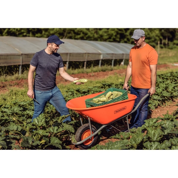 Carrinho De Mão C/Caçamba Plástica 4,8mm 110 L, Braço Metálico - Tramontina#SIMONLEX#