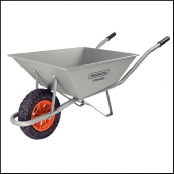 Carrinho De Mão Extraforte C/Caçamba Met. Cinza 65L, Braço Met. E Pneu Maciço - Tramontina#SIMONLEX#