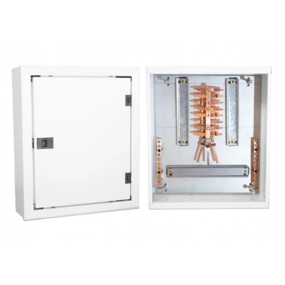 Quadro de Distribuição Acetinado de Chapa Sobrepor Din P/44 Disjun C/Barr 100A -Andaluz#SIMONLEX#