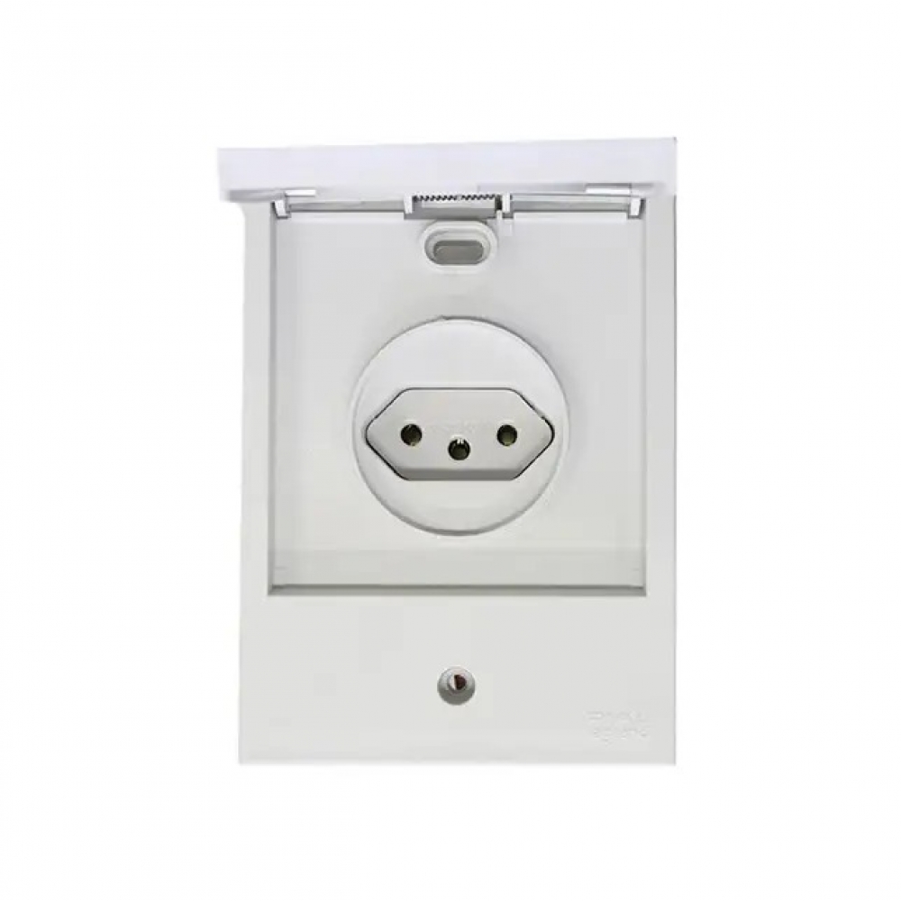 Tomada 2P+T 10A 250V Aquatic Pial Plus - Cinza - Legrand#SIMONLEX#