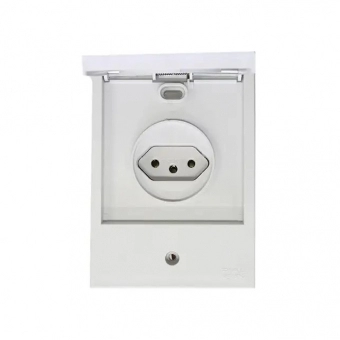 Tomada 2P+T 10A 250V Aquatic Pial Plus - Cinza - Legrand#SIMONLEX#