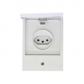 Tomada 2P+T 10A 250V Aquatic Pial Plus - Cinza - Legrand#SIMONLEX#