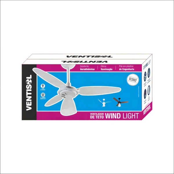 Ventilador De Teto Wind Light 3 Pas Branco 220v - Ventisol#SIMONLEX#