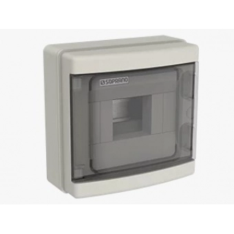 Quadro de Distribuição de Pvc Sobrepor Branco 8 Disjuntores Din S/Barr IP65 -Soprano#SIMONLEX#