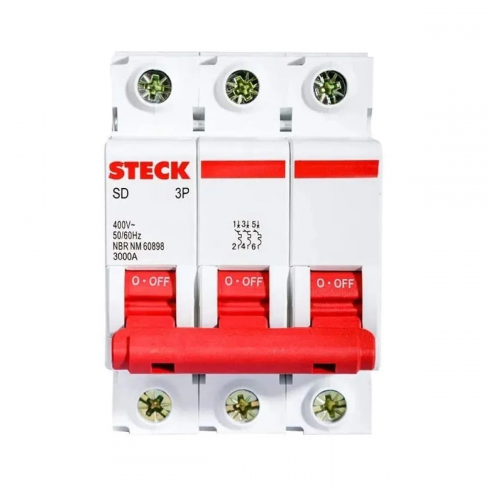 Disjuntor Tripolar Din C 125A 10kA - Steck#SIMONLEX#