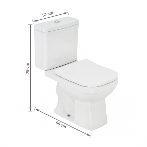 Bacia + Cx Acoplada Quadra Kit Completo - Deca#SIM#