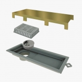 Ralo Linear Pvc 25cm Tiny Acabamento Inox Gold - Elleve#SIMONLEX#