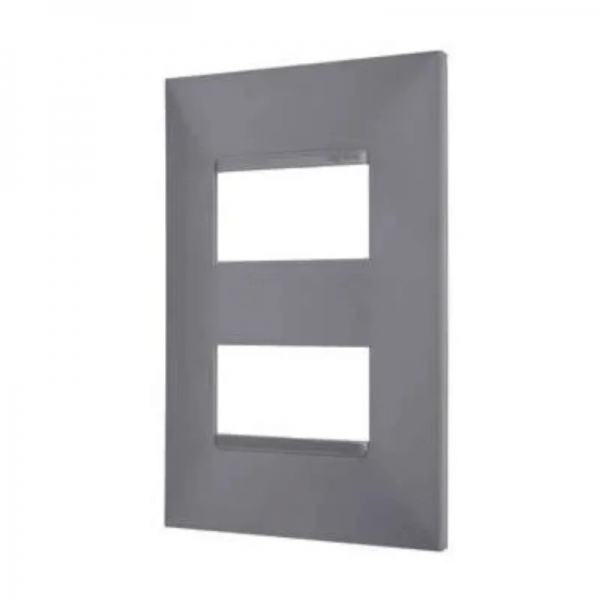 Placa 2 Postos 4X2 Pial Plus - Cinza#SIMONLEX#